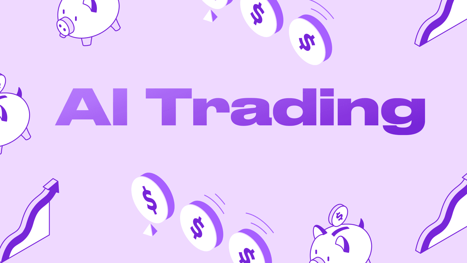 紫色背景的 AI Trading 字样与金融图案